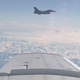 Screenshot of F-16 approaching Russian Defense Minister’s plane.